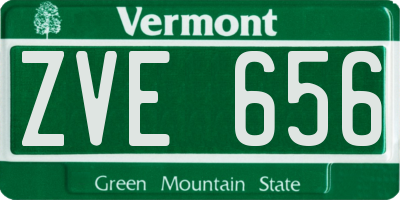 VT license plate ZVE656