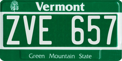 VT license plate ZVE657