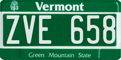 VT license plate ZVE658