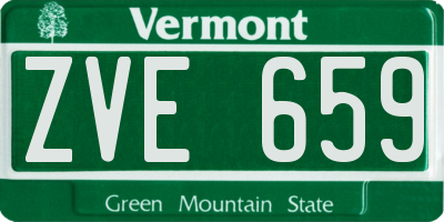 VT license plate ZVE659