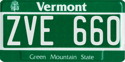 VT license plate ZVE660