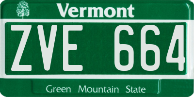 VT license plate ZVE664