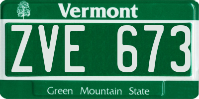 VT license plate ZVE673