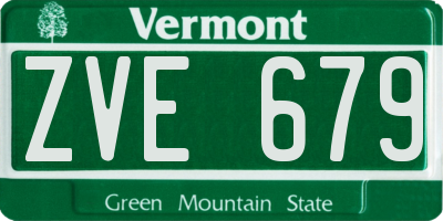 VT license plate ZVE679