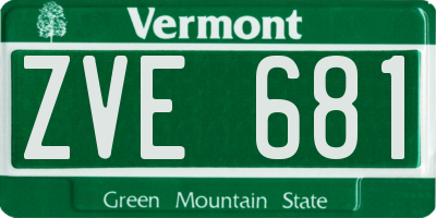 VT license plate ZVE681