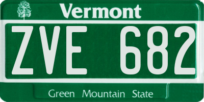 VT license plate ZVE682