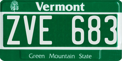 VT license plate ZVE683