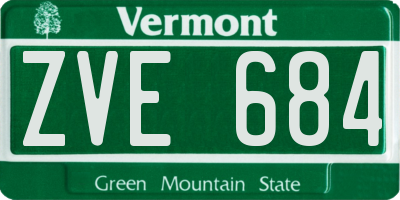 VT license plate ZVE684