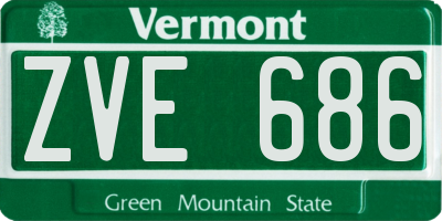 VT license plate ZVE686