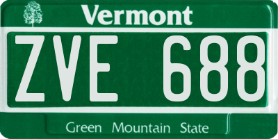 VT license plate ZVE688