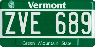 VT license plate ZVE689
