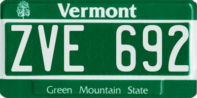 VT license plate ZVE692