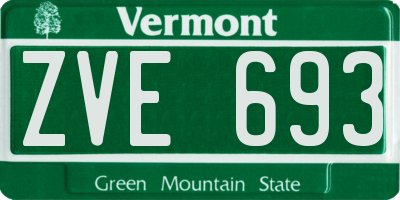VT license plate ZVE693