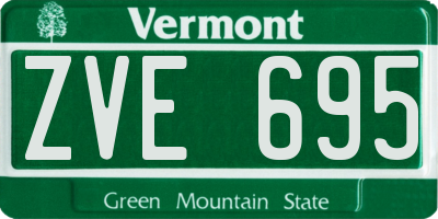 VT license plate ZVE695