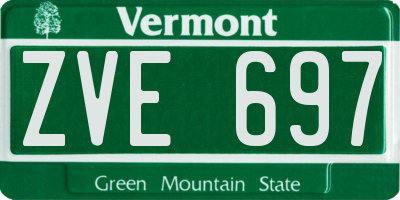 VT license plate ZVE697