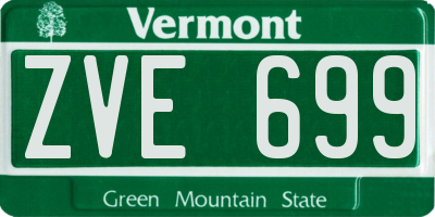 VT license plate ZVE699