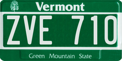VT license plate ZVE710