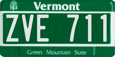 VT license plate ZVE711
