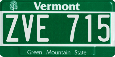VT license plate ZVE715