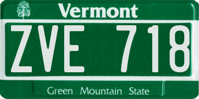 VT license plate ZVE718