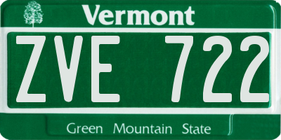 VT license plate ZVE722