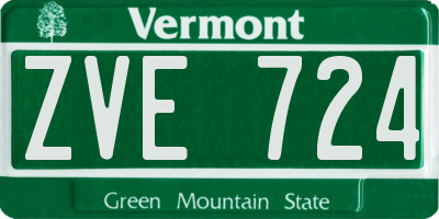 VT license plate ZVE724