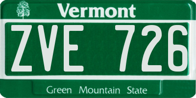 VT license plate ZVE726