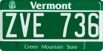 VT license plate ZVE736