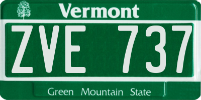 VT license plate ZVE737