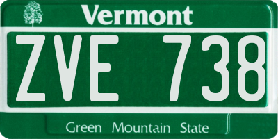 VT license plate ZVE738