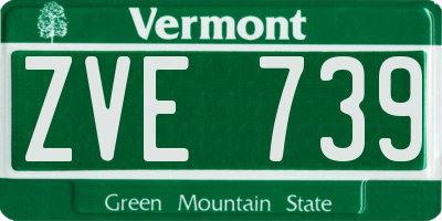VT license plate ZVE739