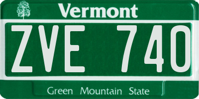 VT license plate ZVE740
