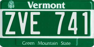 VT license plate ZVE741
