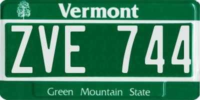 VT license plate ZVE744