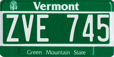 VT license plate ZVE745