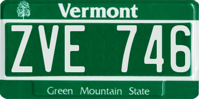 VT license plate ZVE746