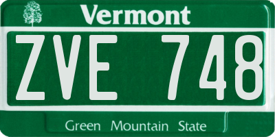 VT license plate ZVE748