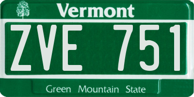 VT license plate ZVE751