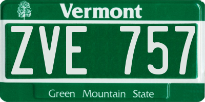 VT license plate ZVE757