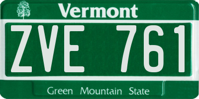 VT license plate ZVE761