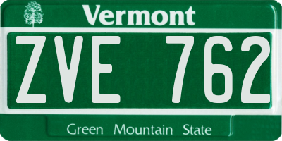 VT license plate ZVE762