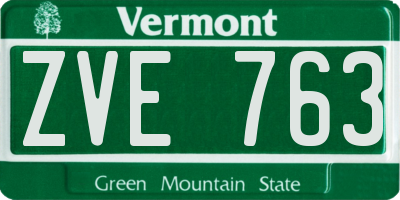 VT license plate ZVE763