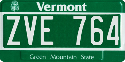 VT license plate ZVE764