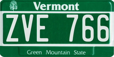 VT license plate ZVE766