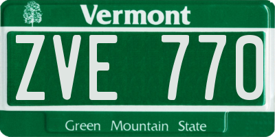 VT license plate ZVE770
