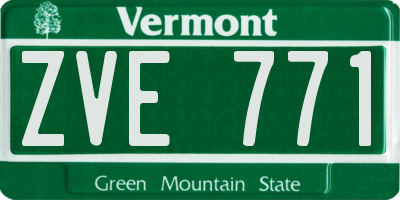 VT license plate ZVE771