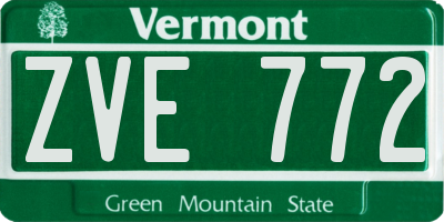 VT license plate ZVE772