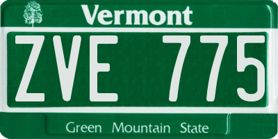 VT license plate ZVE775
