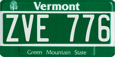 VT license plate ZVE776