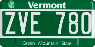VT license plate ZVE780